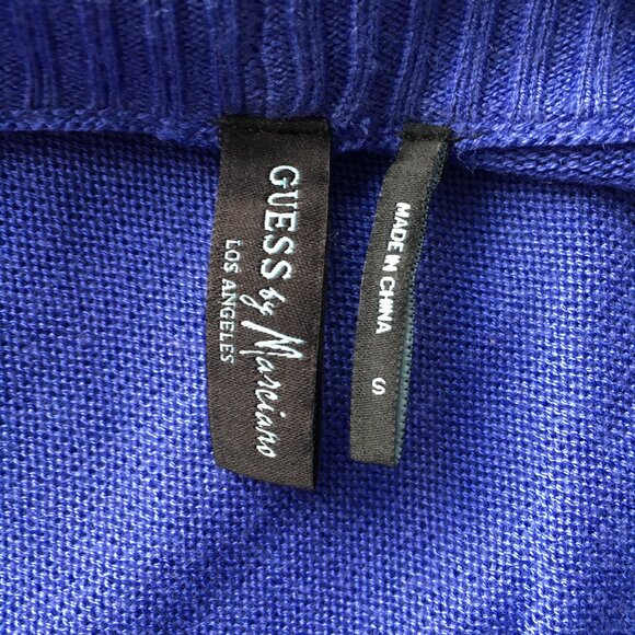 GUESS by MARCIANO Blue/Purple'ish Cashmere Blend Knit Open Front Cardigan - Picture 2 of 12